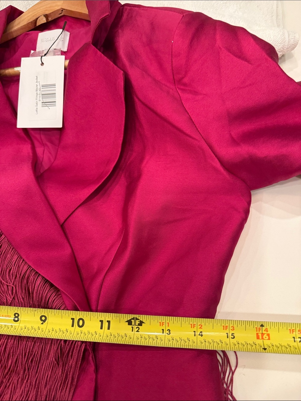 Sugarlips Fuchsia Fringe Satin Blazer - Picture 8 of 14